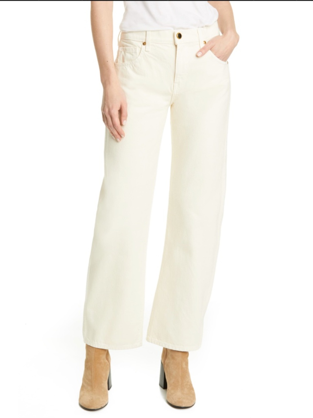 Khaite Kerrie Jeans in Ivory new with tags